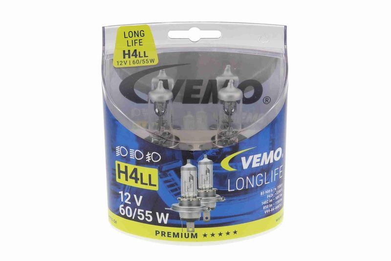 VEMO V99-84-0007LL Glühlampe, Hauptscheinwerfer H4 Long life H4-Halogen-Zweifadenlampe,