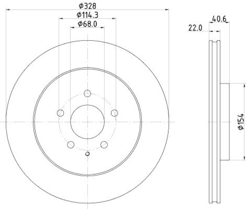 HELLA 8DD 355 135-281 Bremsscheibe