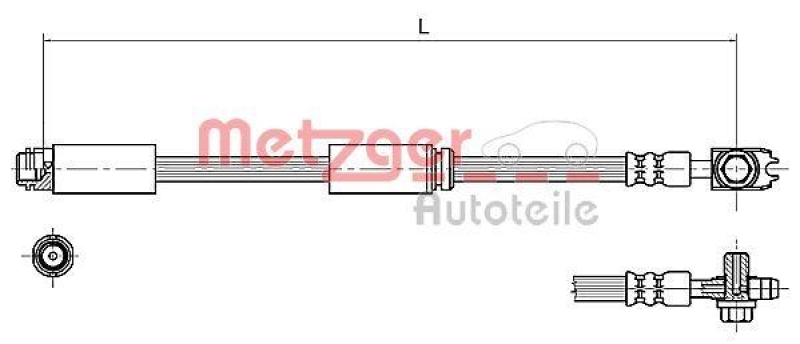 METZGER 4116227 Bremsschlauch für AUDI VA links/rechts