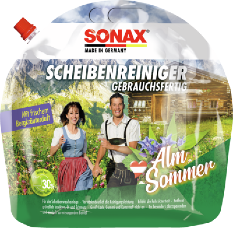 SONAX 03224410 Scheibenreiniger gebrauchsfertig AlmSommer 3L