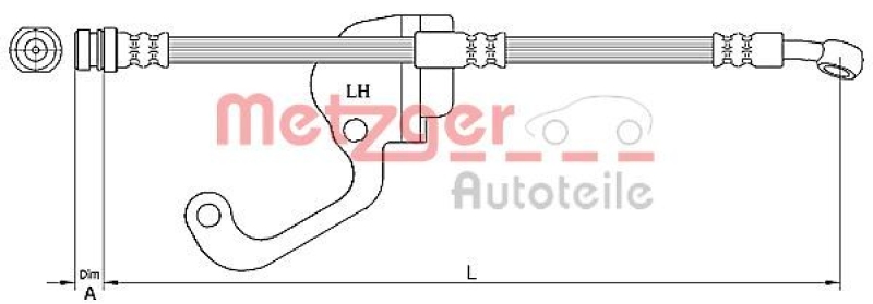 METZGER 4116228 Bremsschlauch für HYUNDAI VA links