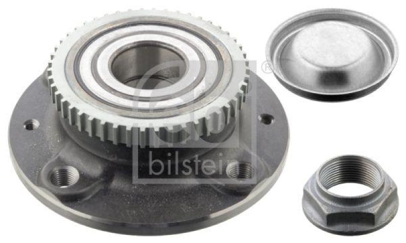 FEBI BILSTEIN 102782 Radlagersatz mit Radnabe, ABS-Impulsring und Anbaumaterial für CITROEN