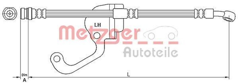 METZGER 4116229 Bremsschlauch f&uuml;r HYUNDAI VA rechts