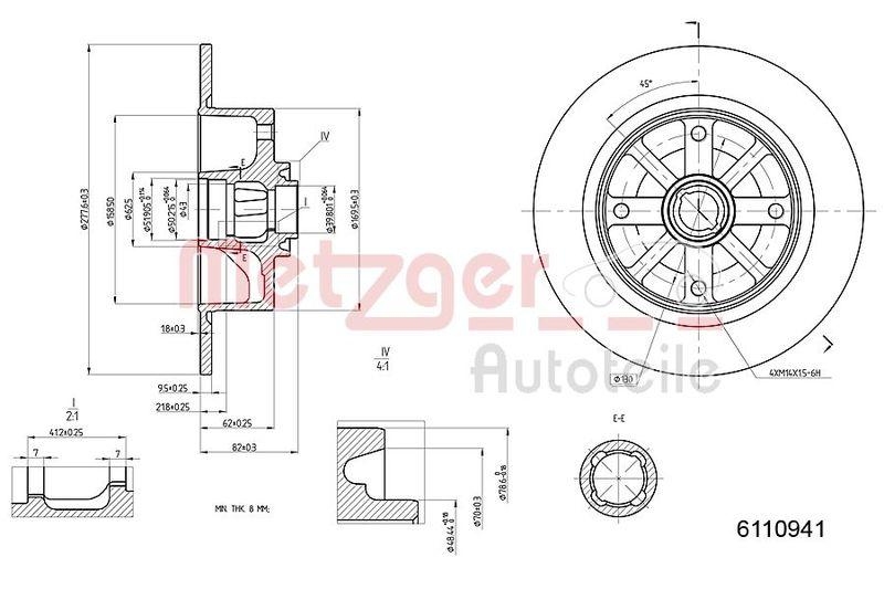 METZGER 6110941 Bremsscheibe Lack/Ks für VW VA