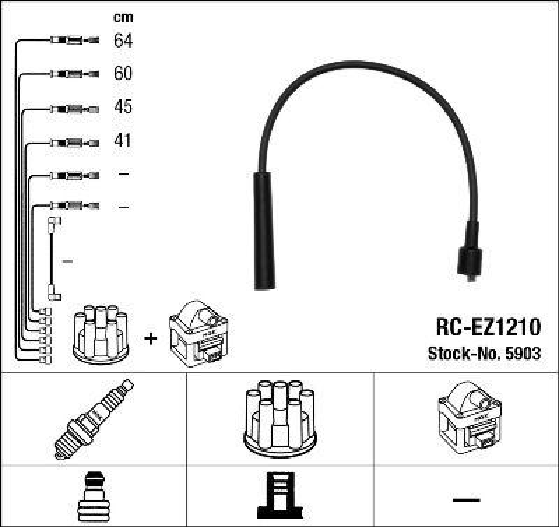 NGK 5903 Zündleitungssatz RC-EZ1210 |Zündkabel