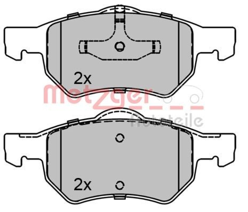 METZGER 1170756 Bremsbelagsatz, Scheibenbremse WVA 23 807/23 969