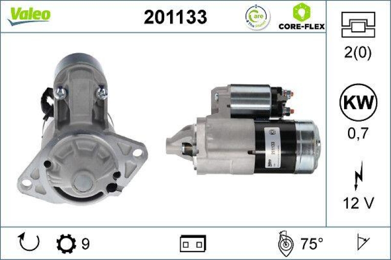 VALEO 201133 Starter - CORE-FLEX - SUZUKI Swift