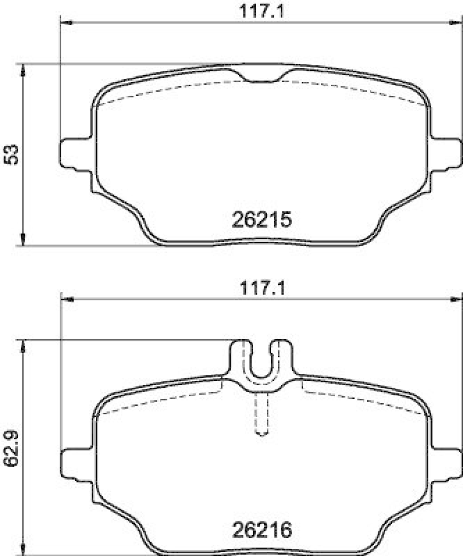 HELLA 8DB 355 040-331 Scheibenbremsbelagsatz