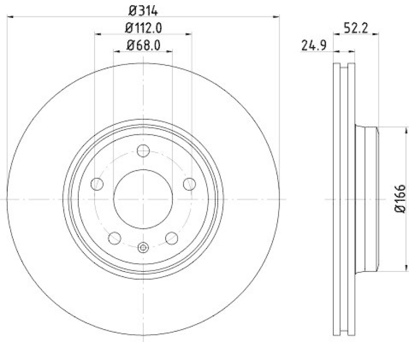 HELLA 8DD 355 113-881 Bremsscheibe PRO