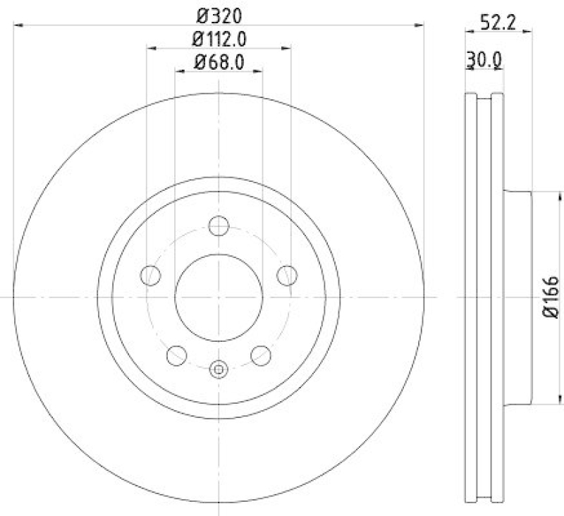 HELLA 8DD 355 113-911 Bremsscheibe PRO