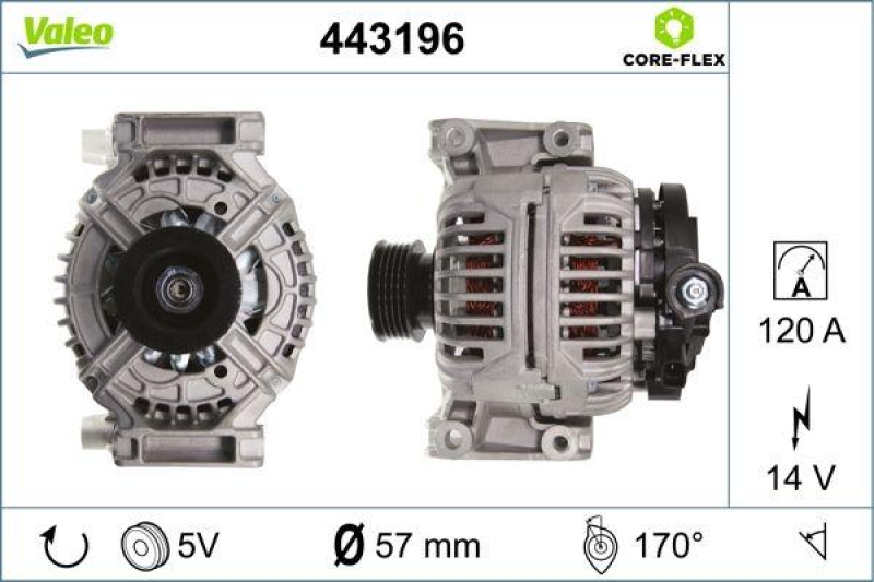 VALEO 443196 Generator - CORE-FLEX - Astra, Vect