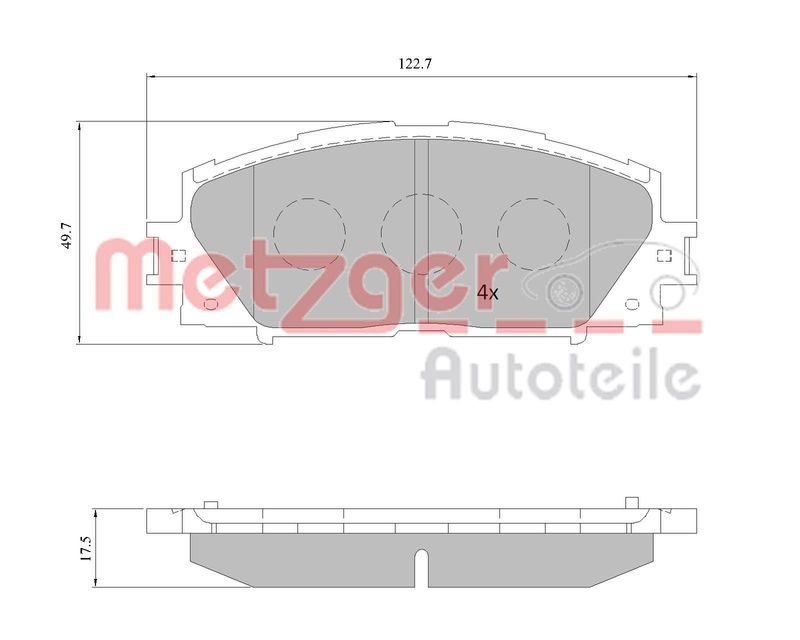 METZGER 1170772 Bremsbelagsatz, Scheibenbremse WVA 24 347