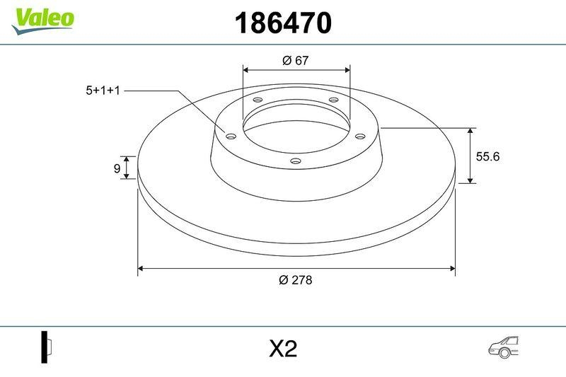 VALEO 186470 Bremsscheibe