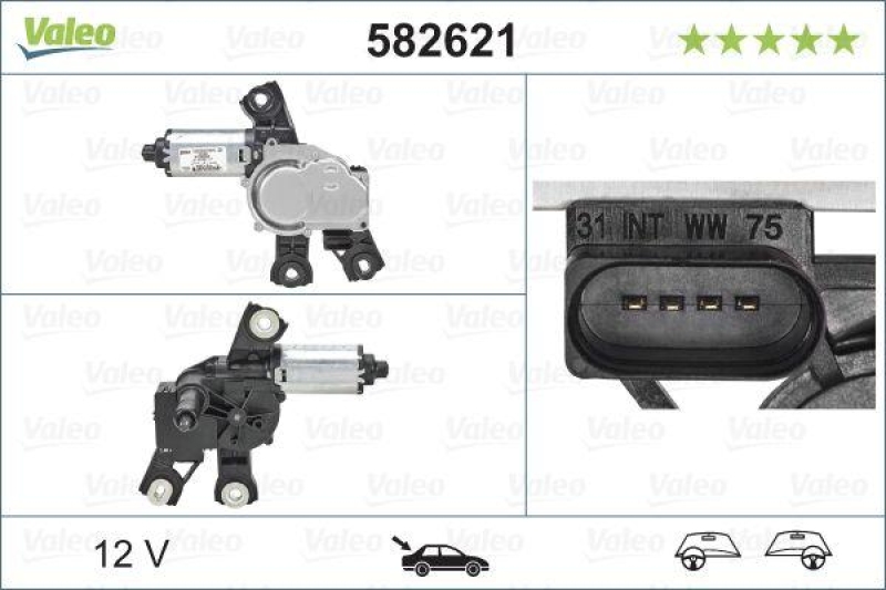 VALEO 582621 Wischermotor Heck