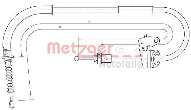 METZGER 10.4307 Seilzug, Feststellbremse für MINI hinten links