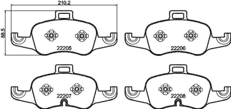 HELLA 8DB 355 040-381 Scheibenbremsbelagsatz