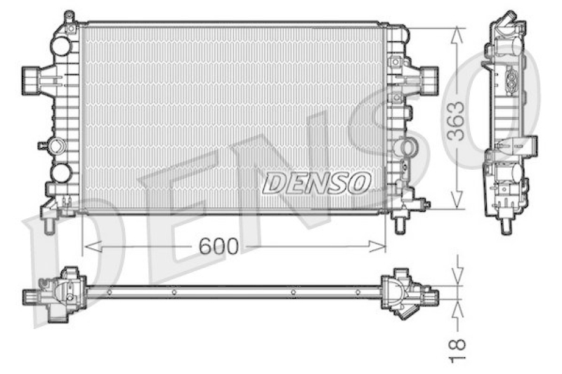 DENSO DRM20103 Kühler OPEL ASTRA G Hatchback (F48_, F08_) 1.6 16V (1998 - 2005)