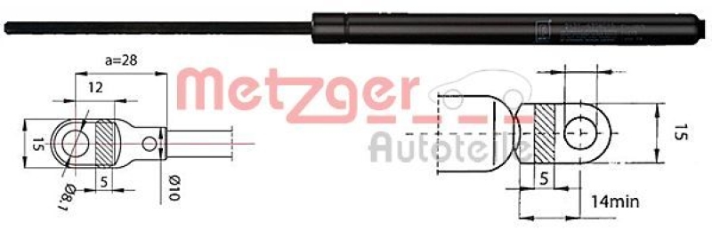 METZGER 2110283 Gasfeder, Koffer-/Laderaum für BMW