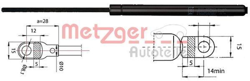 METZGER 2110283 Gasfeder, Koffer-/Laderaum für BMW