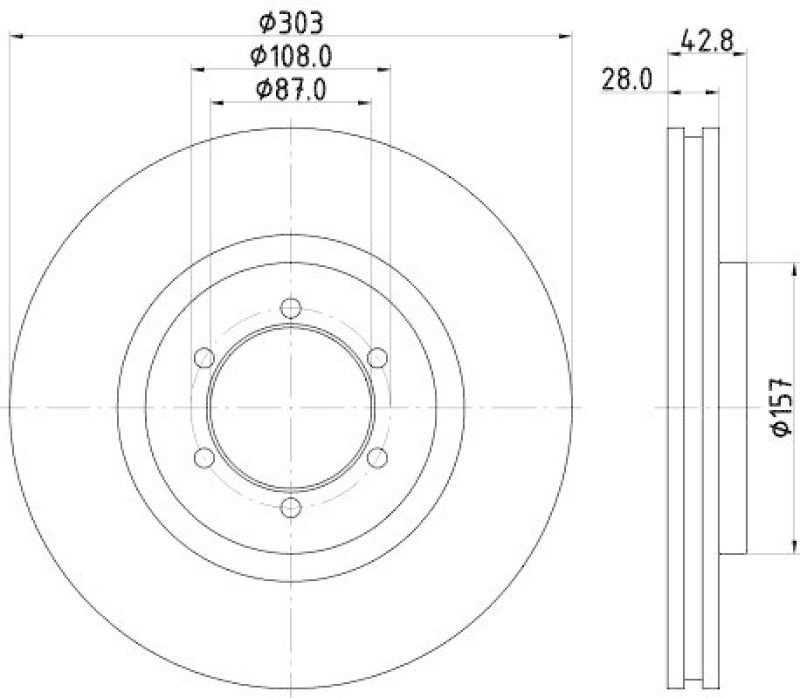 HELLA 8DD 355 115-721 Bremsscheibe PRO