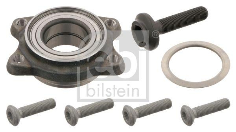 FEBI BILSTEIN 29837 Radlagersatz mit Antriebswellenschraube und Befestigungsschrauben für VW-Audi