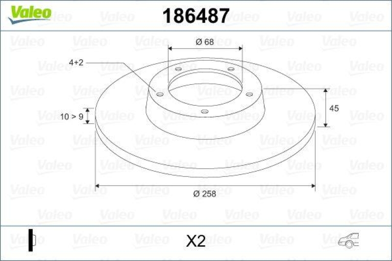 VALEO 186487 Bremsscheibe