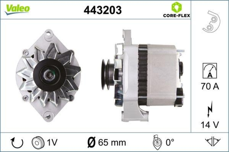 VALEO 443203 Generator - CORE-FLEX - Astra, Cors