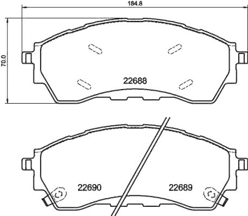 HELLA 8DB 355 040-401 Scheibenbremsbelagsatz