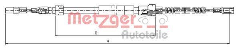 METZGER 10.7383 Seilzug, Feststellbremse für VW hinten links/rechts