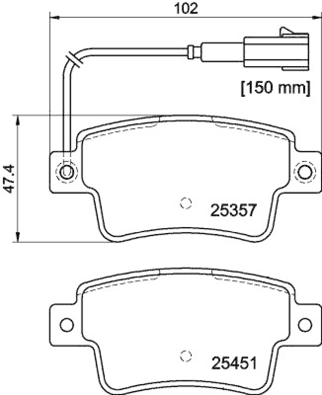 HELLA 8DB 355 019-801 Bremsbelagsatz Scheibenbremse