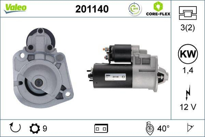 VALEO 201140 Starter - CORE-FLEX - VOLVO C70