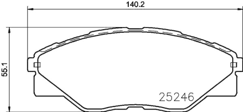 HELLA 8DB 355 019-811 Bremsbelagsatz, Scheibenbremsbelag für TOYOTA