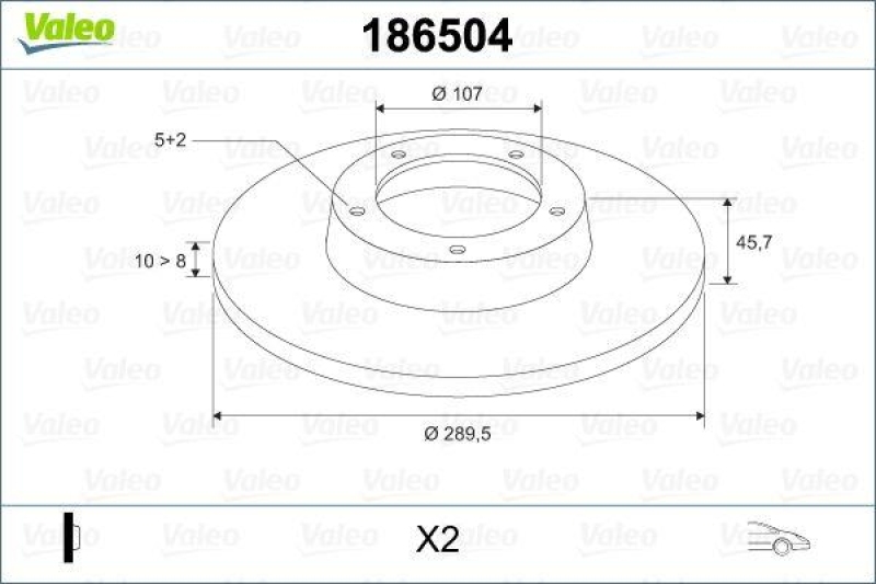 VALEO 186504 Bremsscheibe