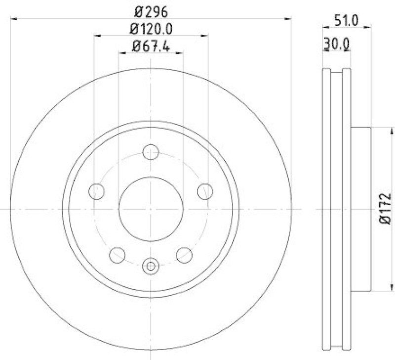 HELLA 8DD 355 116-031 Bremsscheibe PRO