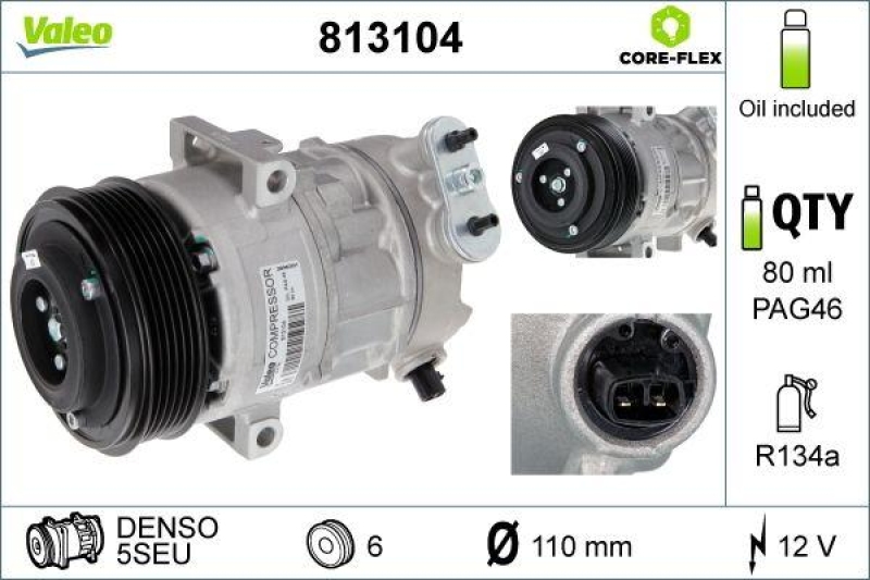 VALEO 813104 Kompressor FIAT Punto / ALFA ROMEO Mito