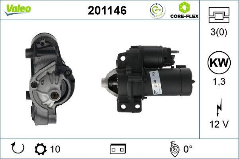 VALEO 201146 Starter - CORE-FLEX - CITROEN C5