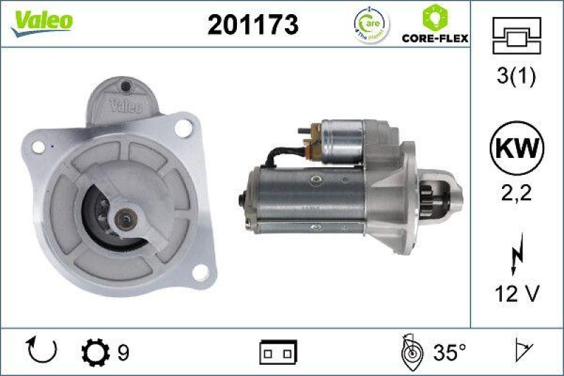 VALEO 201173 Starter - CORE-FLEX - IVECO Daily