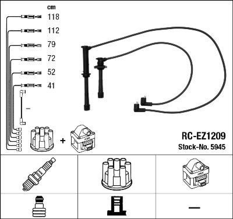 NGK 5945 Zündleitungssatz RC-EZ1209 |Zündkabel