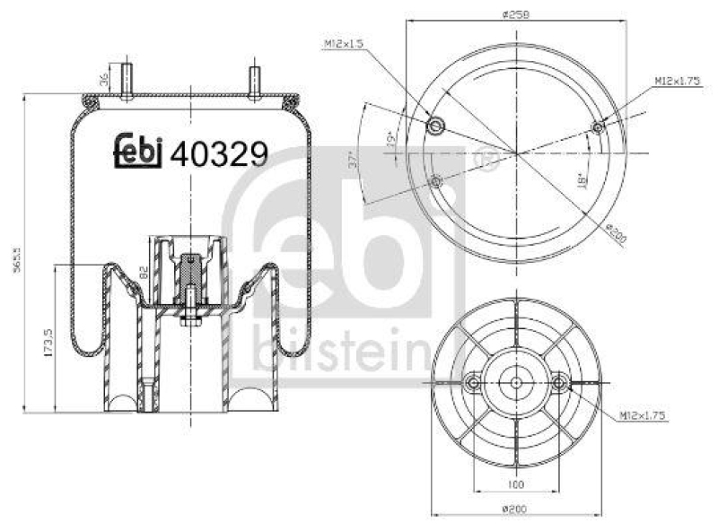 FEBI BILSTEIN 40329 Luftfederbalg mit Kunststoffkolben für ROR