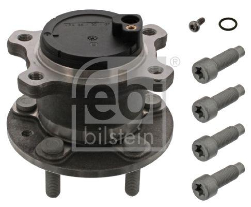 FEBI BILSTEIN 44890 Radlagersatz mit Radnabe, ABS-Impulsring und Befestigungsschrauben für Ford