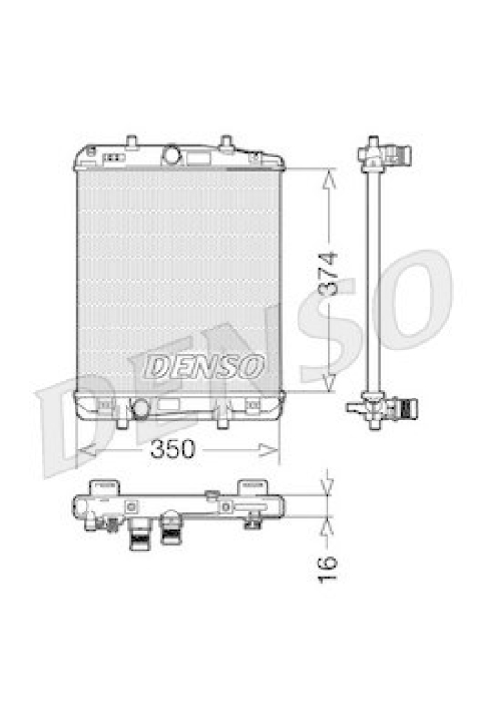 DENSO DRM21603 Kühler CITROËN C1 (PM_, PN_) 1.4 HDi (2005 - )