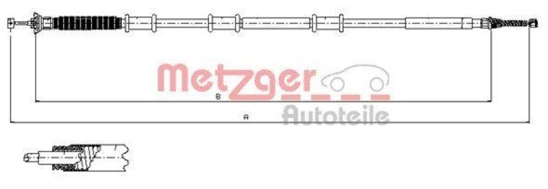 METZGER 12.0737 Seilzug, Feststellbremse