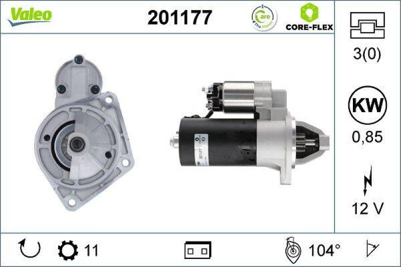 VALEO 201177 Starter - CORE-FLEX - LADA 1200