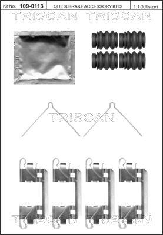 TRISCAN 8105 401622 Montagesatz, Scheibenbremsbelag für Honda