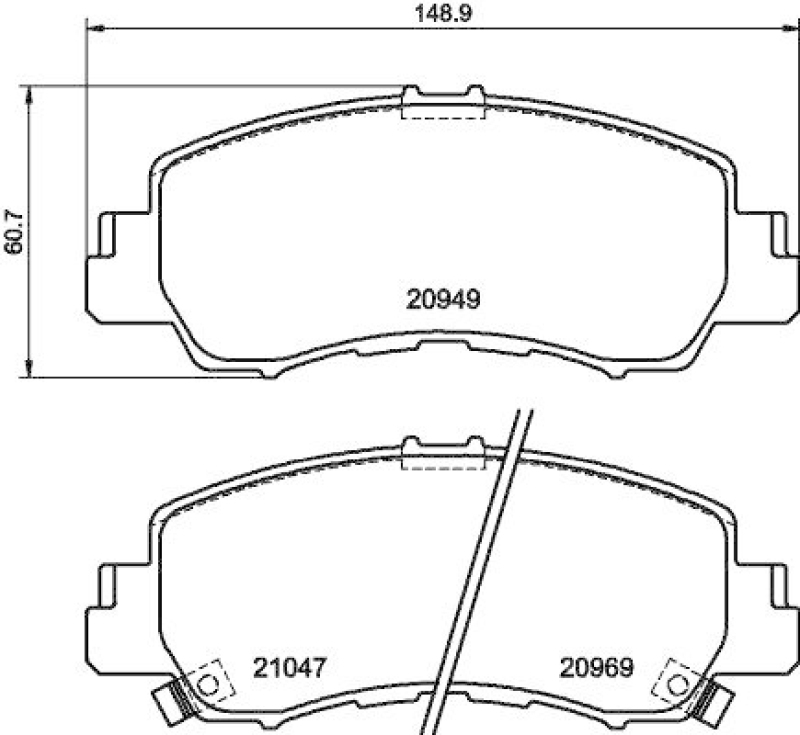 HELLA 8DB 355 040-521 Scheibenbremsbelagsatz