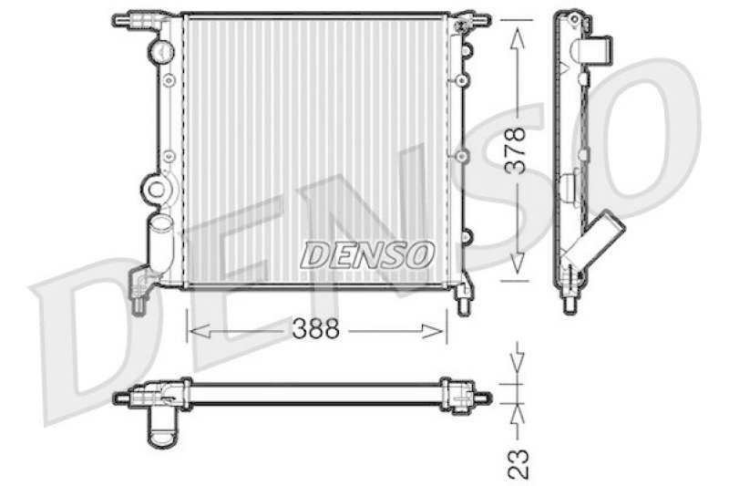 DENSO DRM23006 Kühler RENAULT CLIO I (B/C57_, 5/357_) 1.2 (B/C57R) (1991 - 1996)