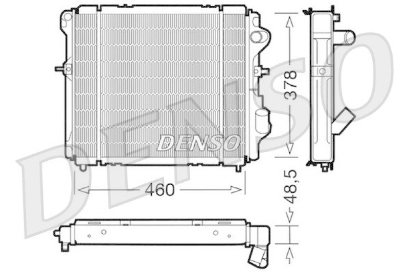 DENSO DRM23007 Kühler RENAULT CLIO I (B/C57_, 5/357_) 1.9 D (B/C/S576, B/C/S57L) (1991 - 1998)