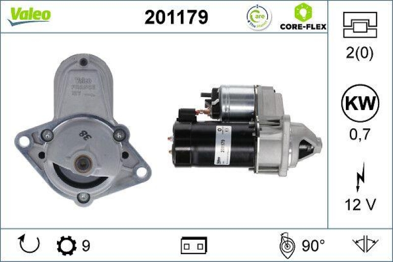 VALEO 201179 Starter - CORE-FLEX - OPEL Manta