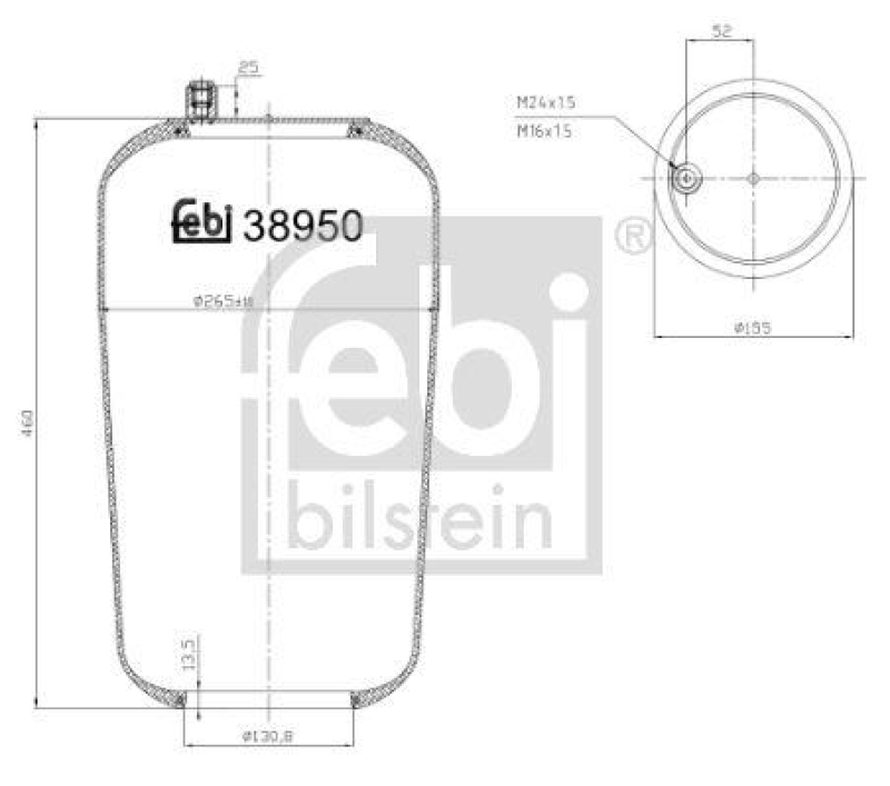 FEBI BILSTEIN 38950 Luftfederbalg ohne Kolben für Mercedes-Benz