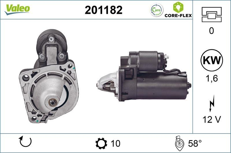 VALEO 201182 Starter - CORE-FLEX - FIAT